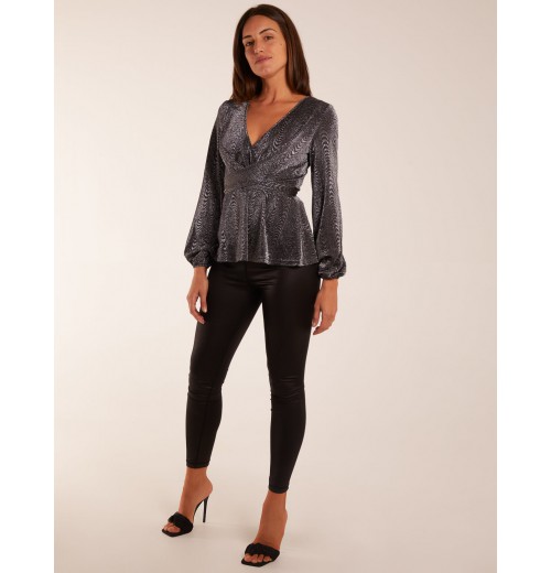Tie Front Lurex Top Tie Front Lurex Top