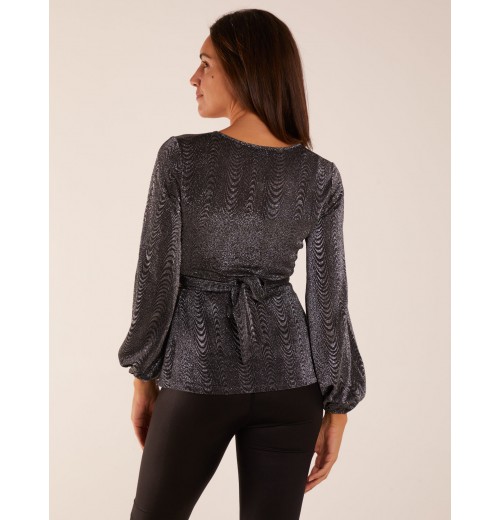 Tie Front Lurex Top Tie Front Lurex Top