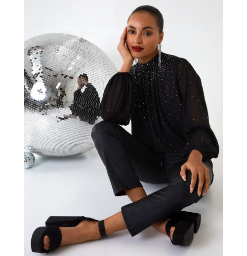 Ombre Diamante Puffball Top Ombre Diamante Puffball Top