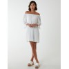 Bardot Tunic Dress With Crochet Lace Sleeves Bardot Tunic Dress With Crochet Lace Sleeves