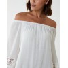 Bardot Tunic Dress With Crochet Lace Sleeves Bardot Tunic Dress With Crochet Lace Sleeves