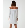 Bardot Tunic Dress With Crochet Lace Sleeves Bardot Tunic Dress With Crochet Lace Sleeves