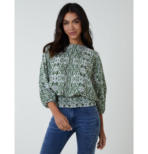 Shirred Hem Batwing Top Shirred Hem Batwing Top