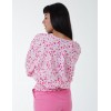 Elasticated Sleeve Wrap Front Elastic Hem Top Elasticated Sleeve Wrap Front Elastic Hem Top