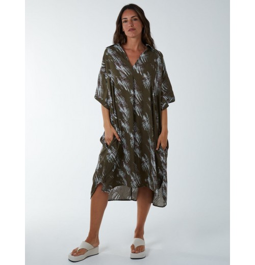 Printed Collar Tunic Dress Printed Collar Tunic Dress