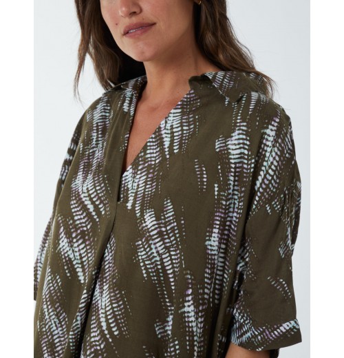 Printed Collar Tunic Dress Printed Collar Tunic Dress