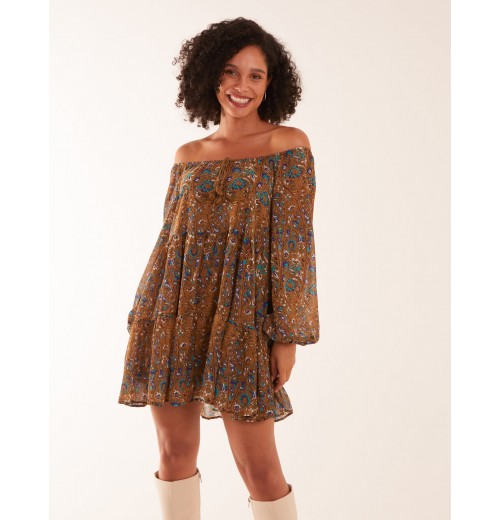 Bardot Neck Mini Trapeze Dress Bardot Neck Mini Trapeze Dress