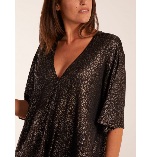 Leopard V Neck Tie Front Top Leopard V Neck Tie Front Top