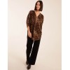 Zip Front Leopard Diamante Tunic Top Zip Front Leopard Diamante Tunic Top