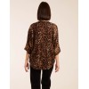 Zip Front Leopard Diamante Tunic Top Zip Front Leopard Diamante Tunic Top