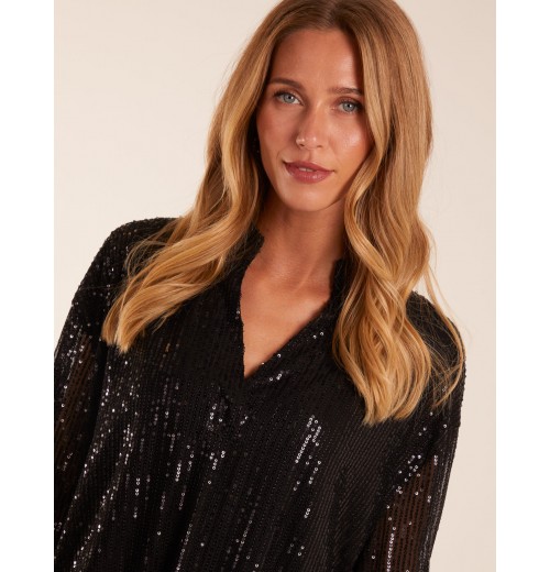 Grandad Collar Sequin Shirt Grandad Collar Sequin Shirt