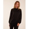 High Neck Flocked Sleeve Top High Neck Flocked Sleeve Top