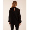 High Neck Flocked Sleeve Top High Neck Flocked Sleeve Top
