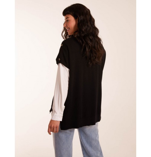 Oversized Button Shoulder Top Oversized Button Shoulder Top