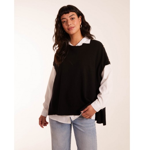 Oversized Button Shoulder Top Oversized Button Shoulder Top