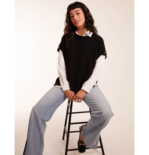 Oversized Button Shoulder Top Oversized Button Shoulder Top