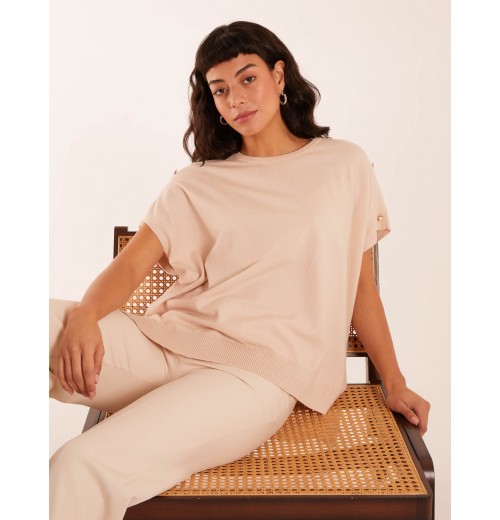 Oversized Button Shoulder Top Oversized Button Shoulder Top