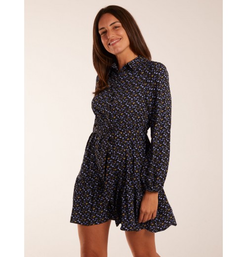 Ruched Shoulder Mini Shirt Dress Ruched Shoulder Mini Shirt Dress