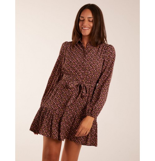 Ruched Shoulder Mini Shirt Dress Ruched Shoulder Mini Shirt Dress