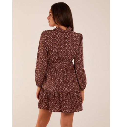 Ruched Shoulder Mini Shirt Dress Ruched Shoulder Mini Shirt Dress
