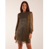 High Neck Shift Metallic Dress High Neck Shift Metallic Dress