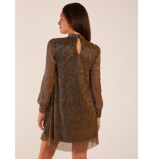 High Neck Shift Metallic Dress High Neck Shift Metallic Dress