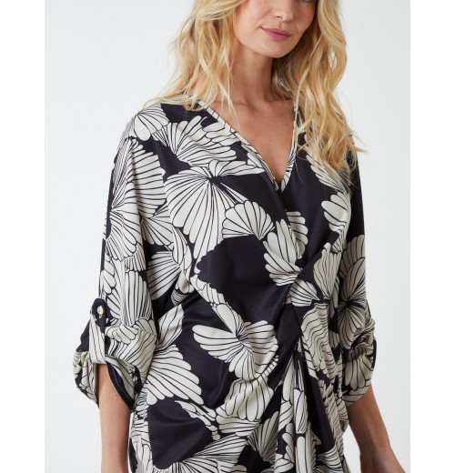 Twist Front Floral Print Tunic Twist Front Floral Print Tunic