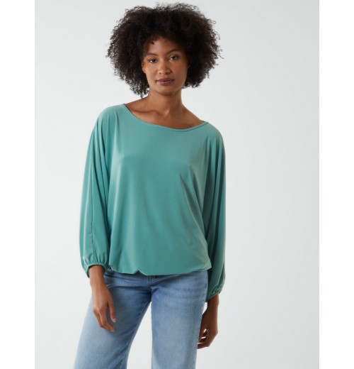 Batwing Necklace Elasticated Hem Top Batwing Necklace Elasticated Hem Top