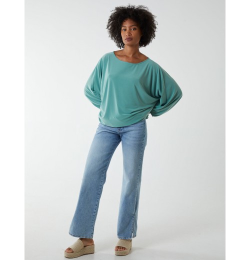 Batwing Necklace Elasticated Hem Top Batwing Necklace Elasticated Hem Top