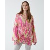 Twist Front Abstract Long Sleeve Top Twist Front Abstract Long Sleeve Top