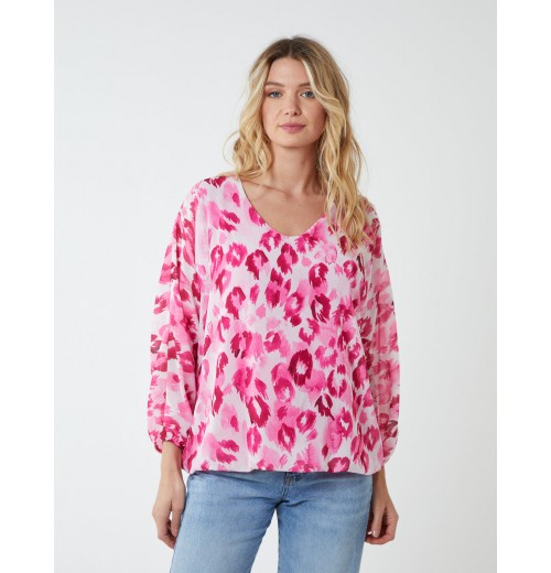 Leopard Print V Neck Blouse Leopard Print V Neck Blouse
