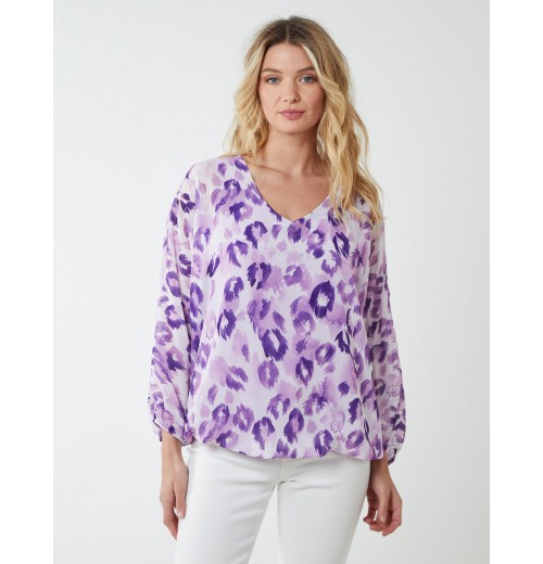 Leopard Print V Neck Blouse Leopard Print V Neck Blouse