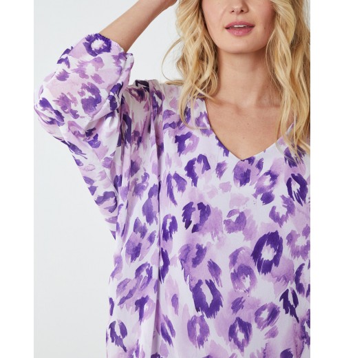 Leopard Print V Neck Blouse Leopard Print V Neck Blouse
