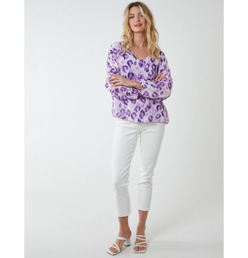 Leopard Print V Neck Blouse Leopard Print V Neck Blouse