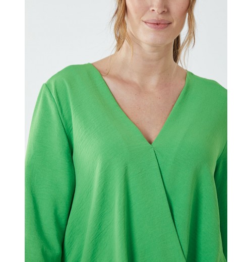 Crossover Woven Plain Blouse Crossover Woven Plain Blouse