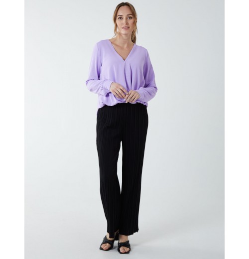 Crossover Woven Plain Blouse Crossover Woven Plain Blouse