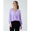 Crossover Woven Plain Blouse Crossover Woven Plain Blouse