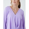 Crossover Woven Plain Blouse Crossover Woven Plain Blouse