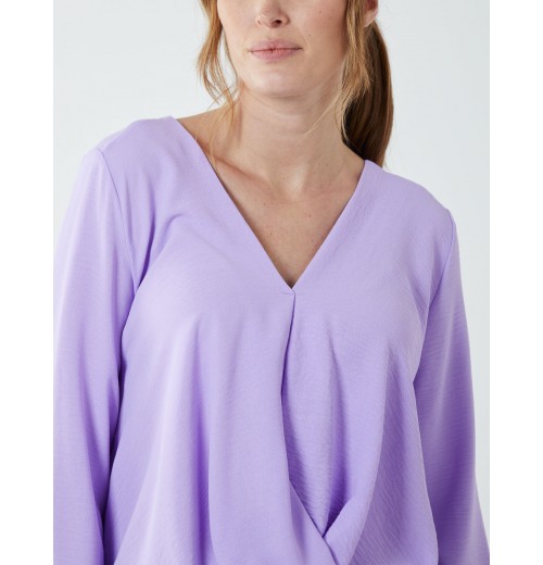 Crossover Woven Plain Blouse Crossover Woven Plain Blouse