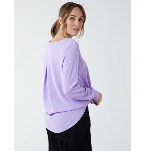 Crossover Woven Plain Blouse Crossover Woven Plain Blouse