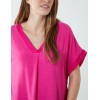 Satin Trim V Neck Top Satin Trim V Neck Top