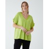 Satin Trim V Neck Top Satin Trim V Neck Top