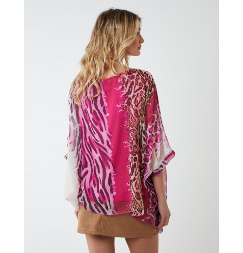 Silk Like Leopard Oversize Top Silk Like Leopard Oversize Top