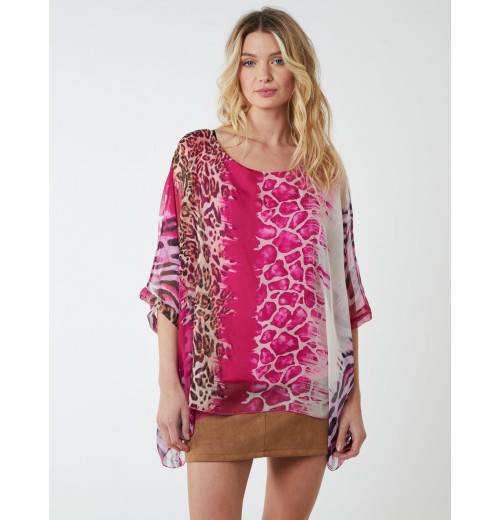 Silk Like Leopard Oversize Top Silk Like Leopard Oversize Top