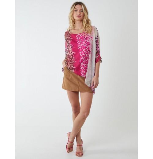 Silk Like Leopard Oversize Top Silk Like Leopard Oversize Top