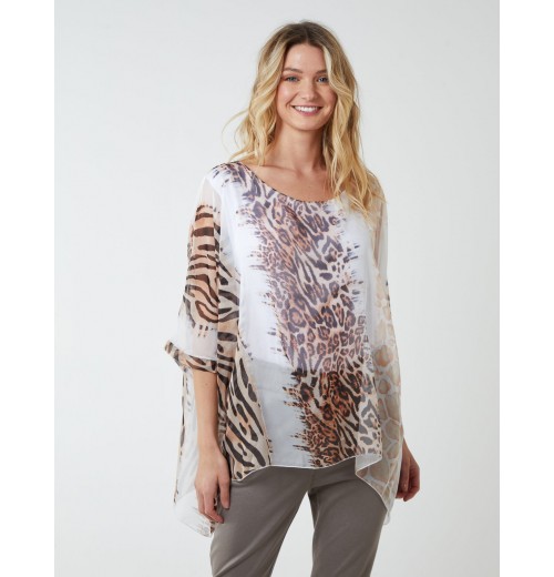Silk Like Leopard Oversize Top Silk Like Leopard Oversize Top
