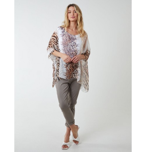 Silk Like Leopard Oversize Top Silk Like Leopard Oversize Top