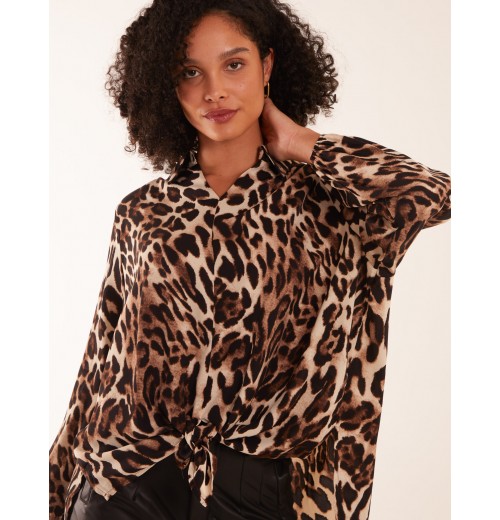 Animal Hi Low Hem Blouse Animal Hi Low Hem Blouse
