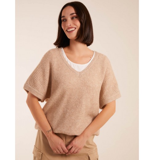 Puff Sleeve V-Neck Knit Top Puff Sleeve V-Neck Knit Top