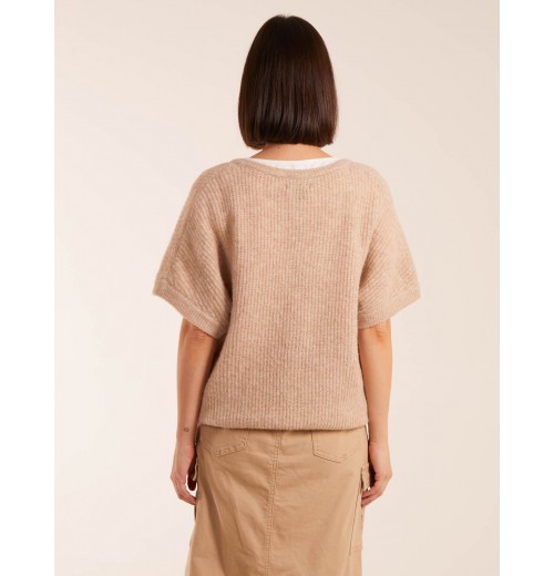 Puff Sleeve V-Neck Knit Top Puff Sleeve V-Neck Knit Top